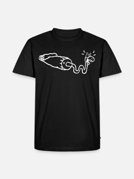 White snake and gouache tube - Men's Premium Organic T-Shirt - black