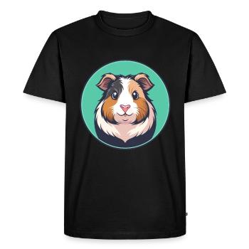 cochon d’Inde Kawaii dessin animé personnage visage d’animal - T-shirt Premium bio Homme - noir - Devant - Nico (187cm)