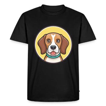 Beagle Harrier Chien Race Dessin animé Kawaii Clipart - T-shirt Premium bio Homme - noir - Devant - Nico (187cm)
