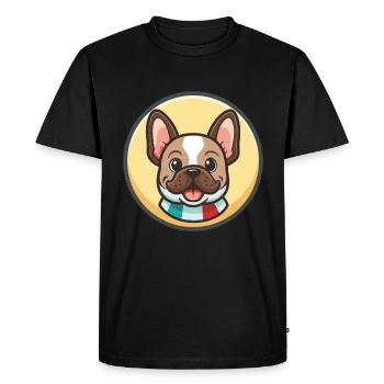 Chien Français Race de chien Dessin animé Kawaii Clipart - T-shirt Premium bio Homme - noir - Devant - Nico (187cm)