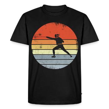 Vintage Fencing Sketch - Men's Premium Organic T-Shirt - black - Front - Nico (187cm)
