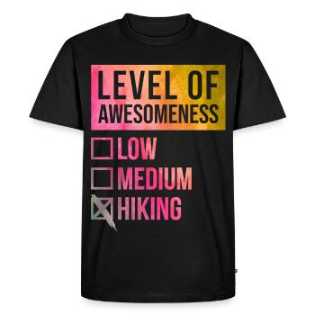 Randonnée Randonnée Randonnée - T-shirt Premium bio Homme - noir - Devant - Nico (187cm)