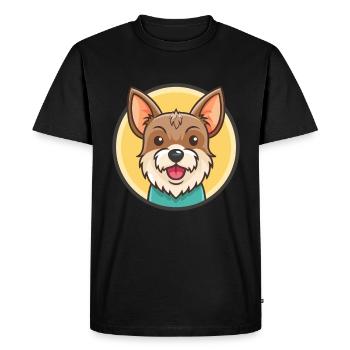 Dessin animé kawaii de race de chien terrier chilien - T-shirt Premium bio Homme - noir - Devant - Nico (187cm)