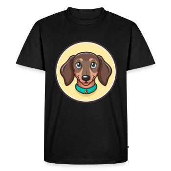 Teckel Chien Race Dessin animé Kawaii Clipart Animal - T-shirt Premium bio Homme - noir - Devant - Nico (187cm)