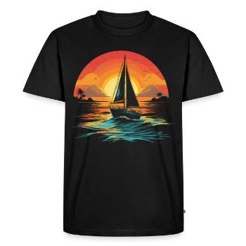 Sailing Illustration - Men's Premium Organic T-Shirt - black - Front - Nico (187cm)