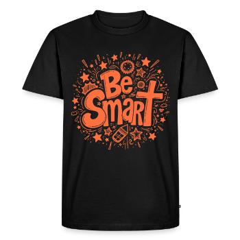 Be Smart: Motivational Doodle Art - Men's Premium Organic T-Shirt - black - Front - Nico (187cm)