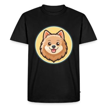 Spitz allemand chien race dessin animé Kawaii Clipart animal de compagnie - T-shirt Premium bio Homme - noir - Devant - Nico (187cm)