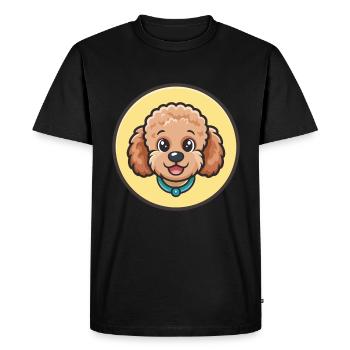 caniche miniature chien race dessin animé Kawaii Clipart - T-shirt Premium bio Homme - noir - Devant - Nico (187cm)