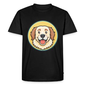 Grande Pyrénées Chien Race Dessin animé Kawaii Clipart - T-shirt Premium bio Homme - noir - Devant - Nico (187cm)