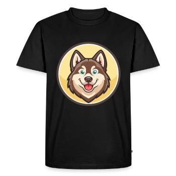 Fleuve Mackenzie Husky Chien Race Dessin animé Kawaii Pet - T-shirt Premium bio Homme - noir - Devant - Nico (187cm)