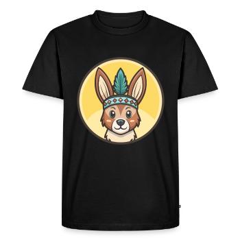 Hare Indian Dog Breed Funny Cartoon Kawaii Clipart - Men's Premium Organic T-Shirt - black - Front - Nico (187cm)