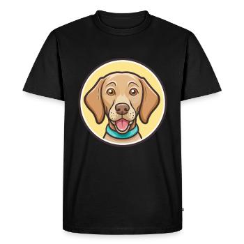 Hungarian Vizsla Dog Breed Cartoon Kawaii Clipart - Men's Premium Organic T-Shirt - black - Front - Nico (187cm)