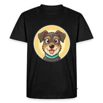 Jagdterrier Chien Race Drôle Dessin animé Kawaii Clipart - T-shirt Premium bio Homme - noir - Devant - Nico (187cm)