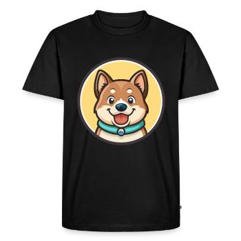 Kai Ken Chien Race Dessin Animé Personnage Kawaii Clipart - T-shirt Premium bio Homme - noir - Devant - Nico (187cm)
