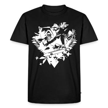 Dessin de patineur - T-shirt Premium bio Homme - noir - Devant - Nico (187cm)