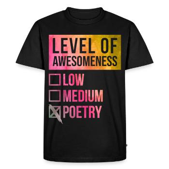 Poésie Poésie Poésie - T-shirt Premium bio Homme - noir - Devant - Nico (187cm)