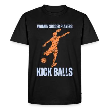 Joueuses de football Kick Balls - T-shirt Premium bio Homme - noir - Devant - Nico (187cm)