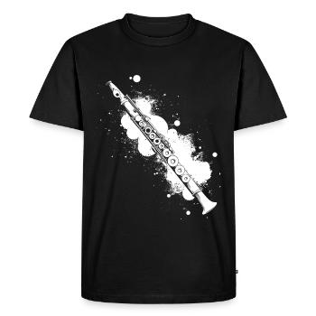 Flute Graffiti - Men's Premium Organic T-Shirt - black - Front - Nico (187cm)