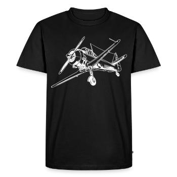 Dessin d’avion à hélice - T-shirt Premium bio Homme - noir - Devant - Nico (187cm)
