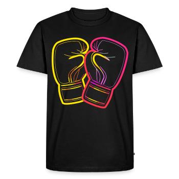Dessin de gants de boxe - T-shirt Premium bio Homme - noir - Devant - Nico (187cm)