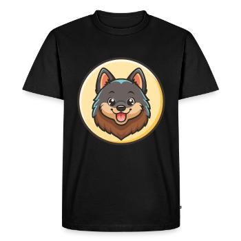 Schipperke Dog Breed Cartoon Kawaii Clipart Animal - Men's Premium Organic T-Shirt - black - Front - Nico (187cm)