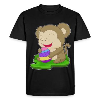 Monkey Easter Easter Egg - Men's Premium Organic T-Shirt - black - Front - Nico (187cm)