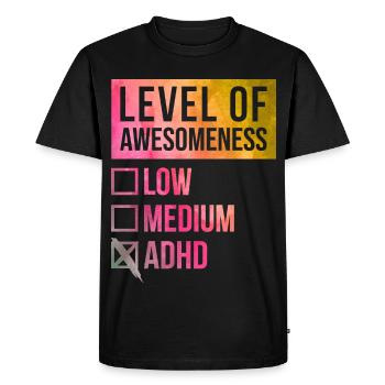 TDAH TDAH TDAH - T-shirt Premium bio Homme - noir - Devant - Nico (187cm)