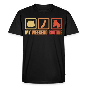 Weekend with roller skates - Men's Premium Organic T-Shirt - black - Front - Nico (187cm)