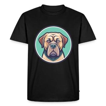 Alano Español Chien Race Dessin animé Kawaii Clipart Animal de compagnie - T-shirt Premium bio Homme - noir - Devant - Nico (187cm)