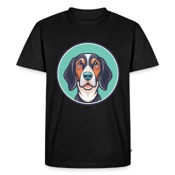 Anglais américain Coonhound chien race dessin animé drôle - T-shirt Premium bio Homme - noir - Devant - Nico (187cm)