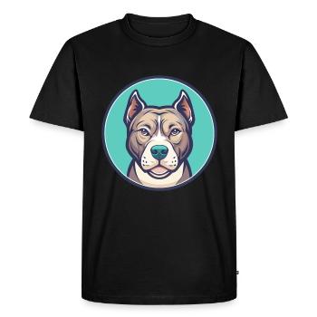 American Pitbull Terrier Dog Breed Cartoon Kawaii - Men's Premium Organic T-Shirt - black - Front - Nico (187cm)