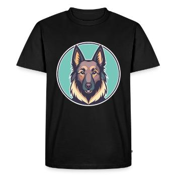 Belgian Sheepdog Dog Breed Cartoon Kawaii Clipart - Men's Premium Organic T-Shirt - black - Front - Nico (187cm)