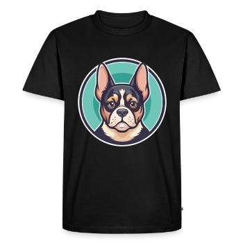 Braque du Bourbonnais Chien Race Dessin Animé Kawaii Pet - T-shirt Premium bio Homme - noir - Devant - Nico (187cm)