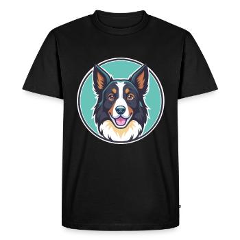Bucovine Berger Chien Race Dessin animé Kawaii Clipart - T-shirt Premium bio Homme - noir - Devant - Nico (187cm)