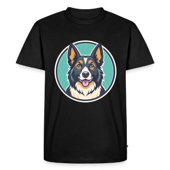 Berger des Carpates Chien Race Drôle Dessin animé Kawaii - T-shirt Premium bio Homme - noir - Devant - Nico (187cm)