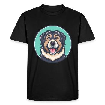 Caucasien Ovcharka Chien Race Dessin Animé Kawaii - T-shirt Premium bio Homme - noir - Devant - Nico (187cm)