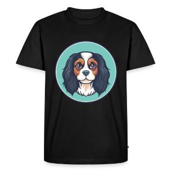 Cavalier King Charles Spaniel Chien Race Dessin animé - T-shirt Premium bio Homme - noir - Devant - Nico (187cm)