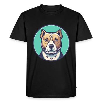 Bully Kutta Race de chien Drôle Dessin animé Kawaii Clipart - T-shirt Premium bio Homme - noir - Devant - Nico (187cm)