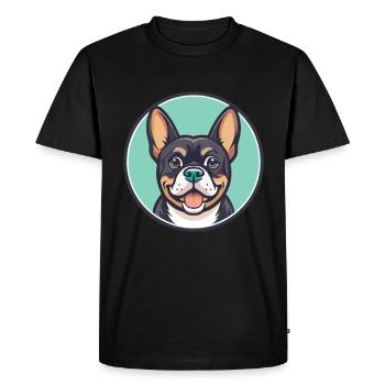 Cao De Castro Laboreiro Race Chien Dessin Animé Kawaii - T-shirt Premium bio Homme - noir - Devant - Nico (187cm)