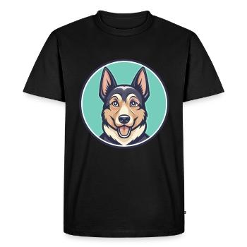 Cao De Gado Transmontano Race Chien Dessin Animé Kawaii - T-shirt Premium bio Homme - noir - Devant - Nico (187cm)