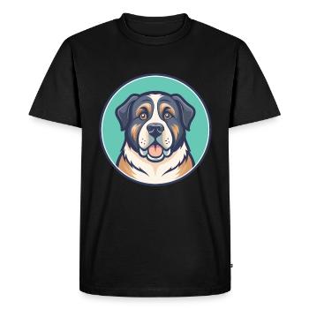 Chien de berger d’Asie centrale Race Dessin animé Kawaii - T-shirt Premium bio Homme - noir - Devant - Nico (187cm)
