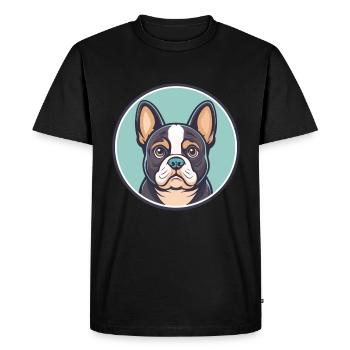 Chien Français Tricolore Race de chien Dessin animé Kawaii - T-shirt Premium bio Homme - noir - Devant - Nico (187cm)