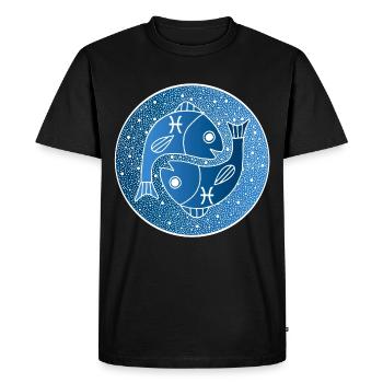 Signe astrologique du poisson - T-shirt Premium bio Homme - noir - Devant - Nico (187cm)