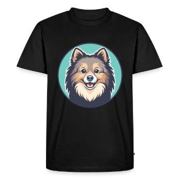Spitz danois chien race dessin animé Kawaii Clipart animal de compagnie - T-shirt Premium bio Homme - noir - Devant - Nico (187cm)