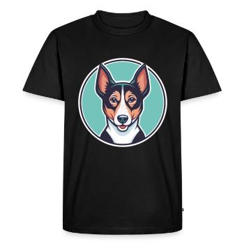 Danemark Feist Chien Race Dessin animé Kawaii Clipart Animal de compagnie - T-shirt Premium bio Homme - noir - Devant - Nico (187cm)