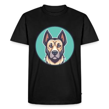 Cimarron Uruguayo Dog Breed Cartoon Kawaii Clipart - Men's Premium Organic T-Shirt - black - Front - Nico (187cm)
