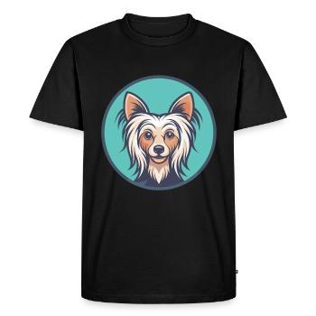 Chien à crête chinoise race dessin animé Kawaii Clipart - T-shirt Premium bio Homme - noir - Devant - Nico (187cm)
