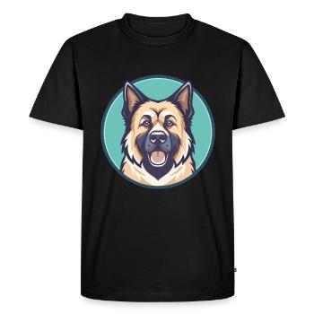 Estrela Mountain Dog Breed Cartoon Kawaii Clipart - Men's Premium Organic T-Shirt - black - Front - Nico (187cm)