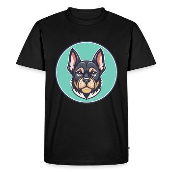 Gascon Saintongeois Chien Race Drôle Dessin Animé Kawaii - T-shirt Premium bio Homme - noir - Devant - Nico (187cm)