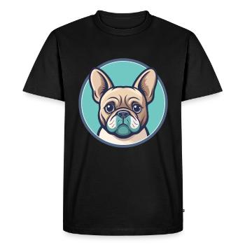 Bouledogue Français Chien Race Dessin animé Kawaii Clipart - T-shirt Premium bio Homme - noir - Devant - Nico (187cm)